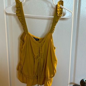 Mustard sleeveless blouse